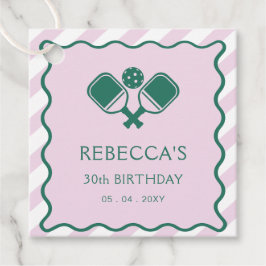 ピンクグリーンレトロピクレボール30歳の誕生日 フェイバータグ