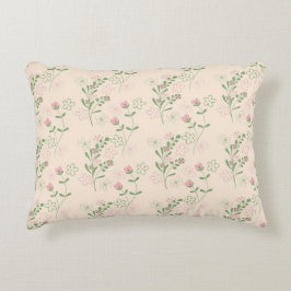 ピンクグリーンレトロY2K 70s花柄 アクセントクッション