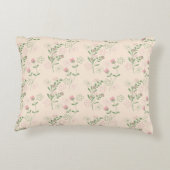 ピンクグリーンレトロY2K 70s花柄 アクセントクッション (裏面)