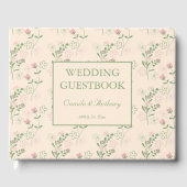 ピンクグリーンレトロY2K 70s花柄 ゲストブック (正面)