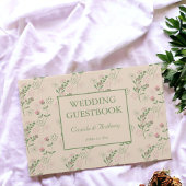 ピンクグリーンレトロY2K 70s花柄 ゲストブック