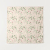 ピンクグリーンレトロY2K 70s花柄 タペストリー (正面(横))