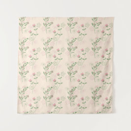 ピンクグリーンレトロY2K 70s花柄 タペストリー