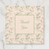 ピンクグリーンレトロY2K 70s花柄 フェイバータグ (裏面)