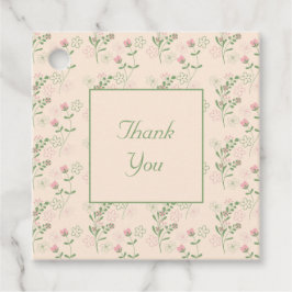 ピンクグリーンレトロY2K 70s花柄 フェイバータグ