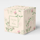 ピンクグリーンレトロY2K 70s花柄 フェイバーボックス (正面サイド)