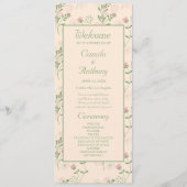 ピンクグリーンレトロY2K 70s花柄 プログラム (正面)