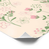 ピンクグリーンレトロY2K 70s花柄 ポスター (コーナー)