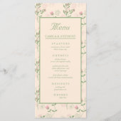 ピンクグリーンレトロY2K 70s花柄 メニュー (正面)