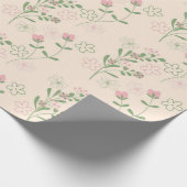 ピンクグリーンレトロY2K 70s花柄 ラッピングペーパー (角)
