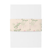 ピンクグリーンレトロY2K 70s花柄 招待状ベリーバンド (裏面例)