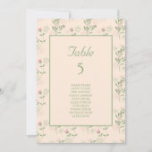 ピンクグリーンレトロY2K 70s花柄 招待状 (正面)