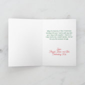 ピンクグリーン写真レトロパターンクリスマスカード シーズンカード (内部)