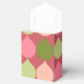 ピンクグリーン幾何イカットティアドロップサークル フェイバーボックス (オープン)
