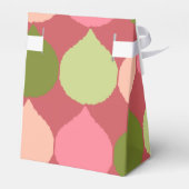 ピンクグリーン幾何イカットティアドロップサークル フェイバーボックス (裏面サイド)