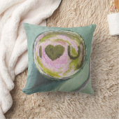 ピンクグリーン抹茶ラブティーアートシモダンェルライフB クッション (ブランケット)