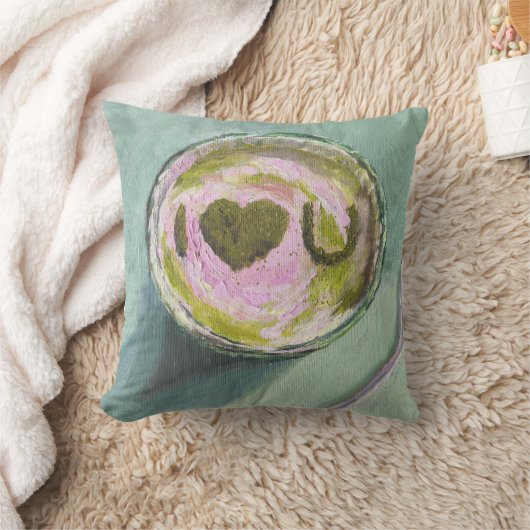 ピンクグリーン抹茶ラブティーアートシモダンェルライフB クッション (ブランケット)