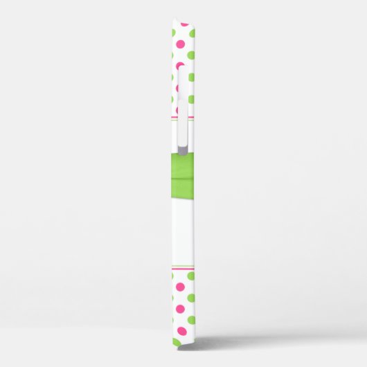 ピンクグリーン水玉模様ガーベラデイジー Case-Mate iPhoneケース (裏面 / 左)