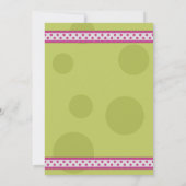 ピンクグリーン水玉模様ボウバルミツワー招待状 招待状 (裏面)