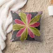 ピンクグリーン無煙炭ファンタジーフラワーフラクタルアート クッション (ブランケット)