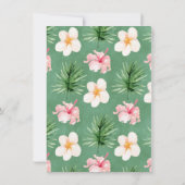 ピンクグリーン熱帯フローラベビーシャワー招待状 招待状 (裏面)