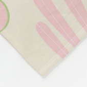 ピンクグリーン熱帯フローラ春夏 フリースブランケット (角)