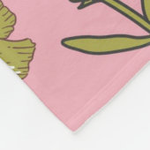 ピンクグリーン熱帯フローラ春夏 フリースブランケット (角)