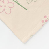 ピンクグリーン熱帯フローラ春夏 フリースブランケット (角)