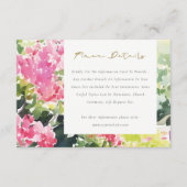 ピンクグリーン熱帯ブーゲンビリア結婚詳細 エンクロージャーカード (正面)