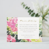 ピンクグリーン熱帯ブーゲンビリア結婚詳細 エンクロージャーカード (スタンド正面)