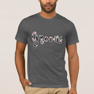ピンクグリーン熱帯植物性オアシスグルーマーMR. Tシャツ