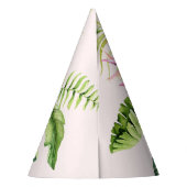 ピンクグリーン熱帯紙パーティー帽子 パーティーハット (裏面)