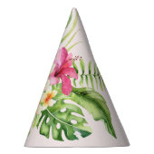 ピンクグリーン熱帯紙パーティー帽子 パーティーハット (右)