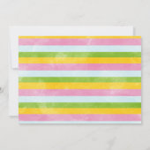 ピンクグリーン私たちの小さな光の太陽の光1番目の誕生日 招待状 (裏面)