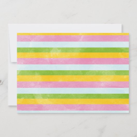 ピンクグリーン私たちの小さな光の太陽の光1番目の誕生日 招待状 (裏面)