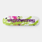 ピンクグリーン絵を描スプラッシュインクオールドスクールスケートボード スケートボード (横)