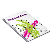 ピンクグリーン絵を描スプラッシュインクスパイラルノート ノートブック (右側)