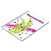 ピンクグリーン絵を描スプラッシュインクスパイラルノート ノートブック (左側)