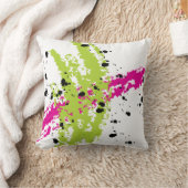 ピンクグリーン絵を描スプラッシュインクソファ装飾用クッション クッション (ブランケット)