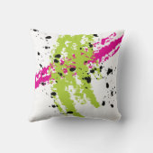 ピンクグリーン絵を描スプラッシュインクソファ装飾用クッション クッション (裏面)