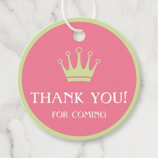 ピンクグリーン赤ちゃんシャワー フェイバータグ (正面)