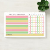 ピンクグリーン週間やることリスト 責任表 ポストイット (オフィス)