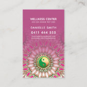 ピンクグリーン金ゴールドイン陽ホリスティックエネルギーヨガ 名刺 (裏面)