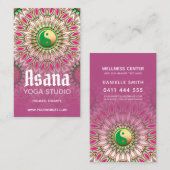 ピンクグリーン金ゴールドイン陽ホリスティックエネルギーヨガ 名刺 (正面/裏面)