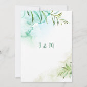 ピンクグリーン金ゴールドボタニカル結婚式招待状 招待状 (裏面)