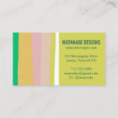 ピンクグリーン金ゴールドミニマストライプリストシンプルQRコード 割引カード (裏面)