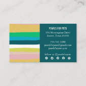 ピンクグリーン金ゴールドミニマルストライプリストアイコン手作り 割引カード (裏面)