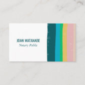 ピンクグリーン金ゴールドミニマルストライプリスト手作り 名刺 (正面)