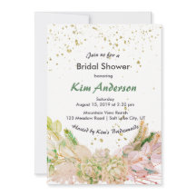 ピンクグリーン金ゴールドロマンチック多肉性ブライダルシャワー