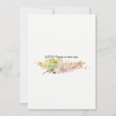 ピンクグリーン金ゴールドロマンチック多肉性ブライダルシャワー 招待状 (裏面)